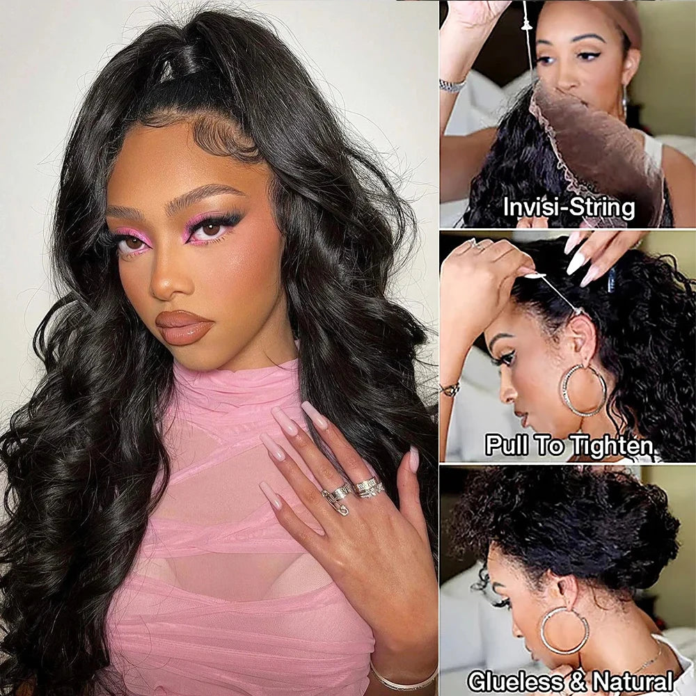 Body Wave HD 360 Lace Front Wig Human Hair Pre Cut Invisible Strap HD 360 Full Lace Wig Glueless Human Hair Wigs PrePlucked