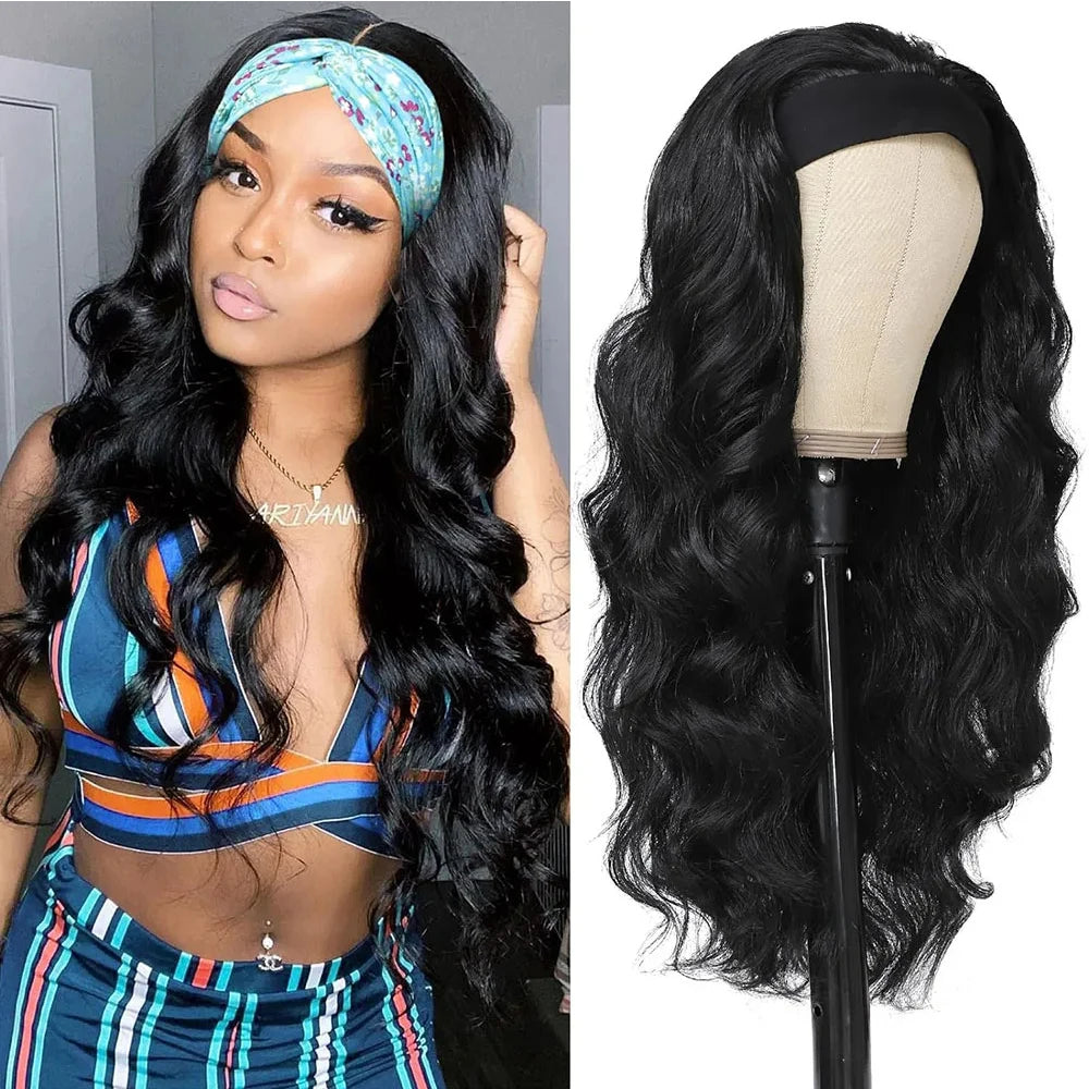Body Wave Headband Wigs Human Hair 180% Density Remy Human Hair Wigs For Black Women 34 inch Glueless Wig Wear Esay to Go Wig