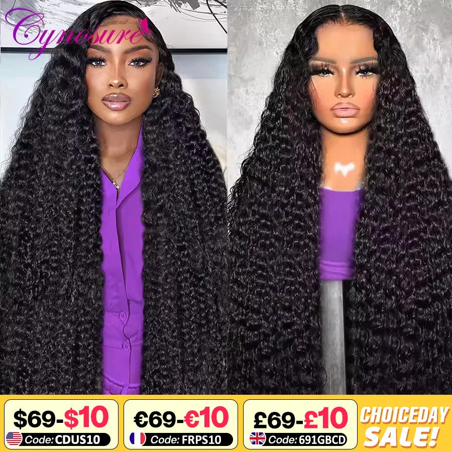 Cynosure Deep Wave Frontal Wig 13x6 HD Lace Frontal Human Hair Wigs For Women Preplucked Deep Curly Lace Front Human Hair Wigs