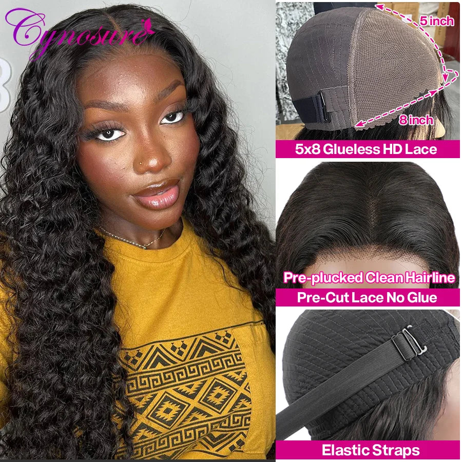 HD Lace Front Human Hair Wigs Deep Wave 13x4 13x6 Transparent Lace Frontal Wigs Cynosure Glueless Wig Human Hair Ready To Wear