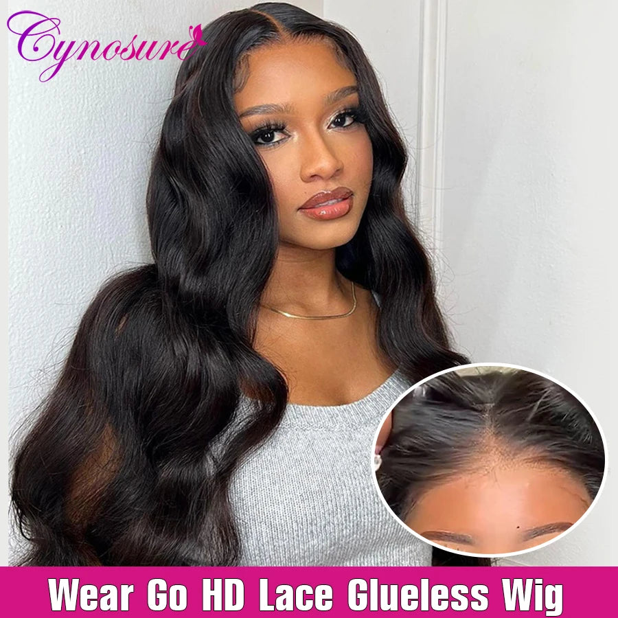 Cynosure Hair Glueless Wig Human Hair Ready to Wear Pre plucked Brazilian Body Wave Lace Front Wigs For Black Women Human Hair
