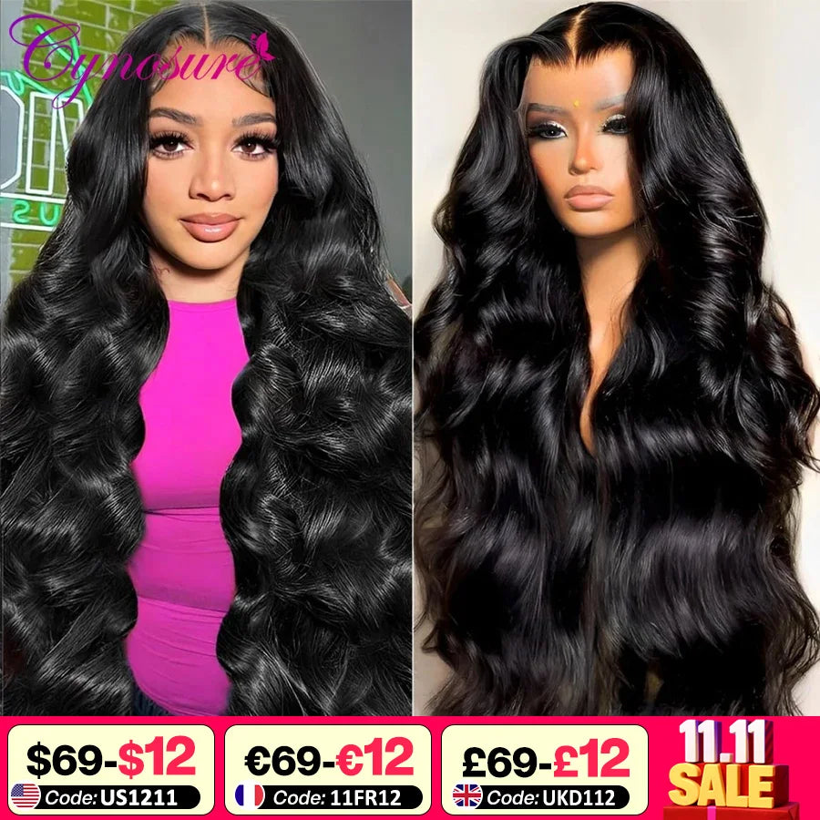 Cynosure Hair 13x4 Body Wave Lace Front Human Hair Wig Pre Plucked 200% Density HD Full Lace Frontal Human Hair Wig for Women
