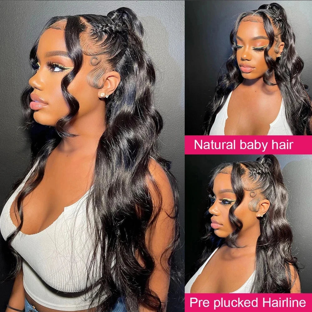 Body Wave HD 360 Lace Front Wig Human Hair Pre Cut Invisible Strap HD 360 Full Lace Wig Glueless Human Hair Wigs PrePlucked