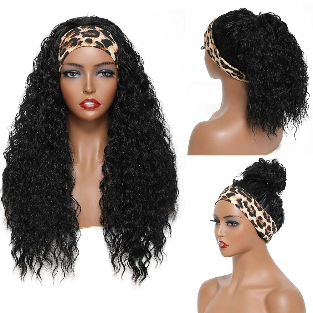 Curly Headband Wigs Human Hair Glueless Wig Human Hair Ready to Wear Deep Curly Remy Human Hair Wigs Headband Wig Human Hair
