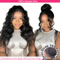 Invisible Strap HD 360 Lace Front Wig Human Hair Drawstring Body Wave 360 Full Lace Wig Glueless Human Hair Wigs PrePlucked