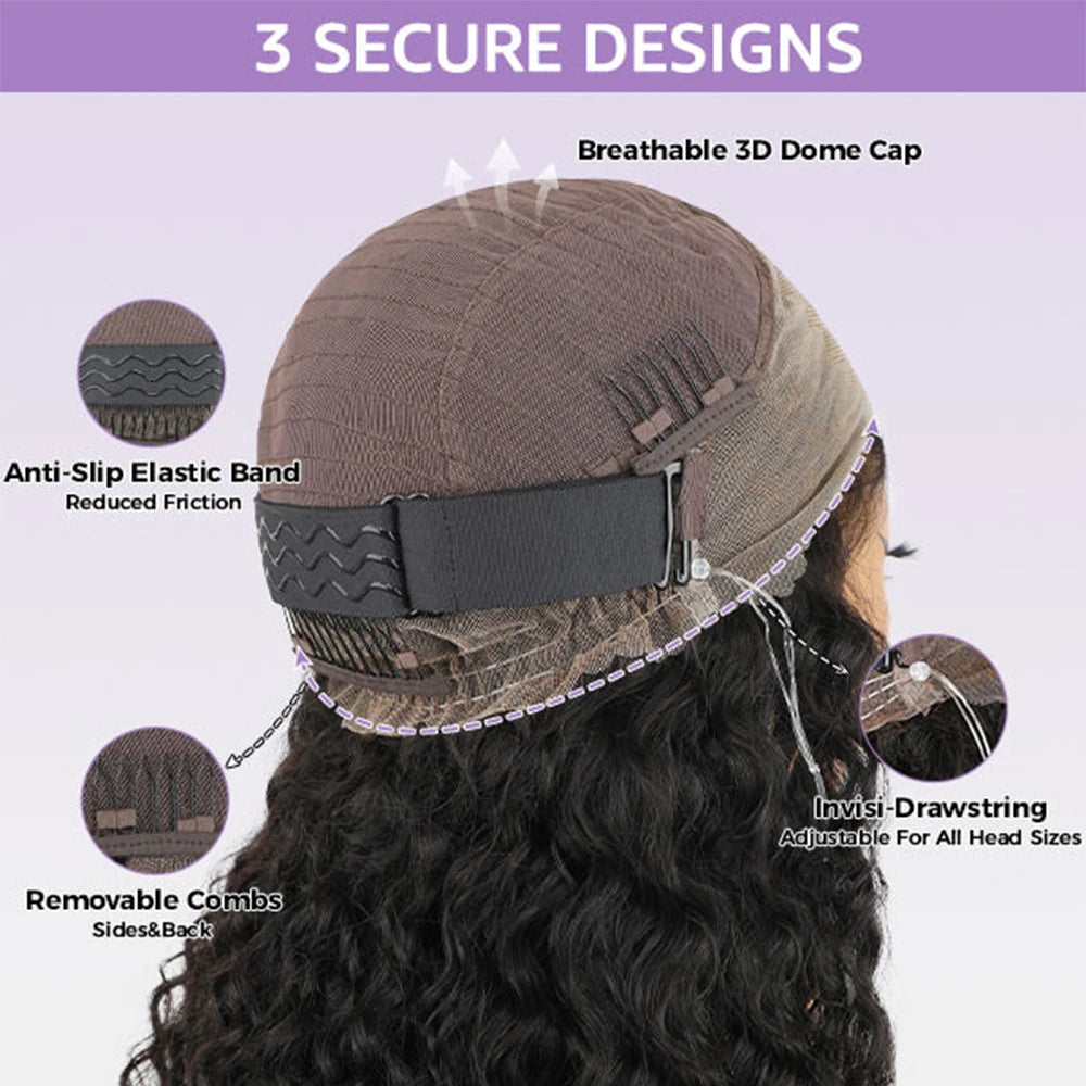 Kinky Straight Invisible Strap 360 Full Lace Glueless Wig Human Hair Pre Cut 250 Density HD 360 Lace Front Wig Human Hair Wigs