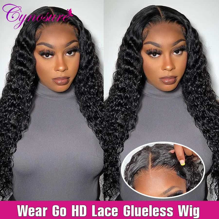 Cynosure Hair Glueless Human Hair Wig 13x4 Curly Human Hair Wig 8x5 Glueless Wig Human Hair Ready To Wear Deep Wave Wig