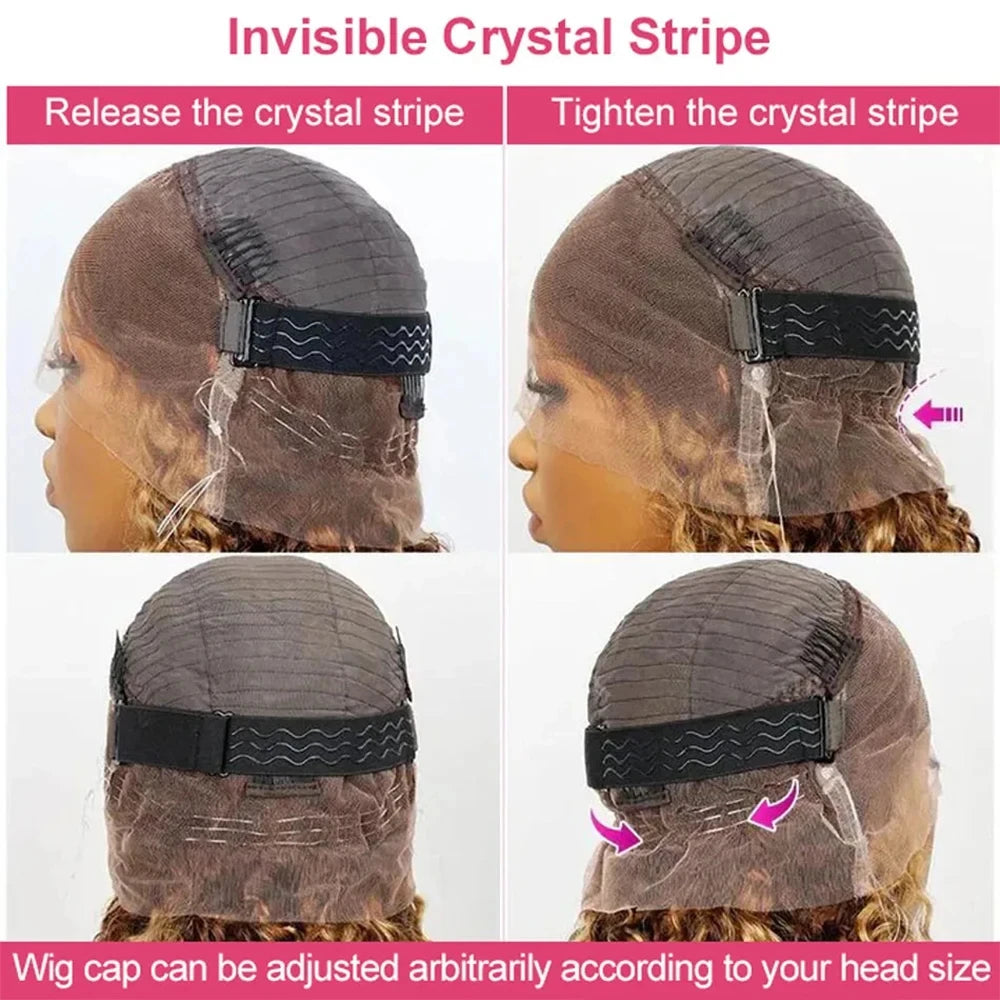 99J Invisible Strap 360 Full Lace Glueless Wigs Human Hair With Drawstring Pre Cut Body Wave Burgundy HD 360 Lace Frontal Wig