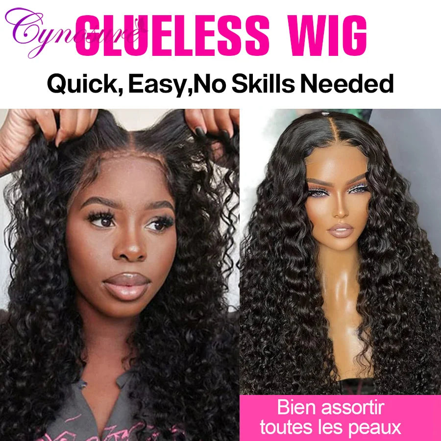 Cynosure Hair Glueless Human Hair Wig 13x4 Curly Human Hair Wig 8x5 Glueless Wig Human Hair Ready To Wear Deep Wave Wig