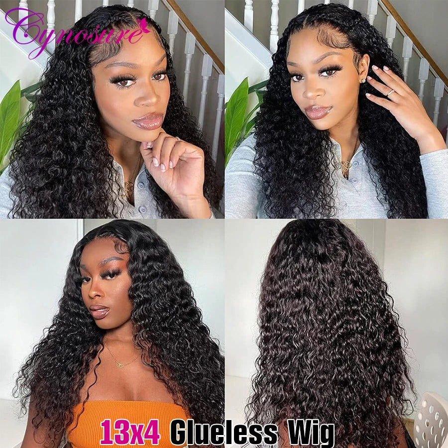 Cynosure Hair Glueless Human Hair Wig 13x4 Curly Human Hair Wig 8x5 Glueless Wig Human Hair Ready To Wear Deep Wave Wig