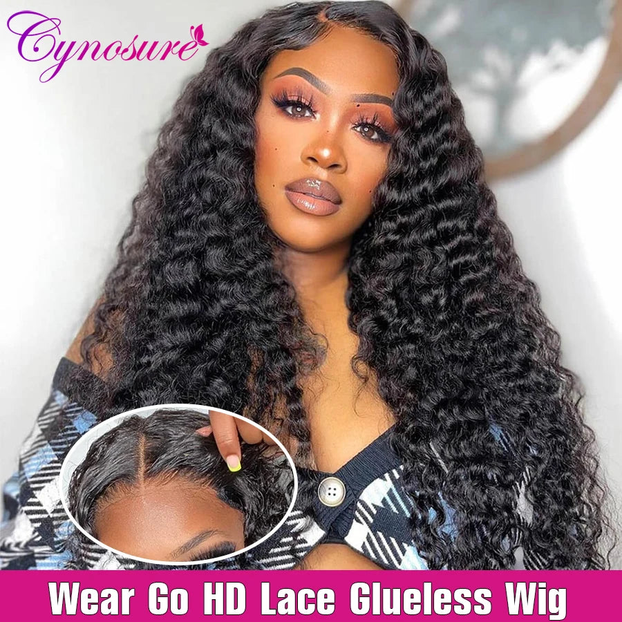 Cynosure Hair Glueless Human Hair Wig 13x4 Curly Human Hair Wig 8x5 Glueless Wig Human Hair Ready To Wear Deep Wave Wig