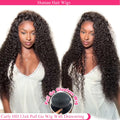 Deep Curly Pull Go 13x6 Lace Wigs with Elastic Drawstring 13x6 HD Lace Frontal Wig Pre Everyting Real Glueless Wig Human Hair