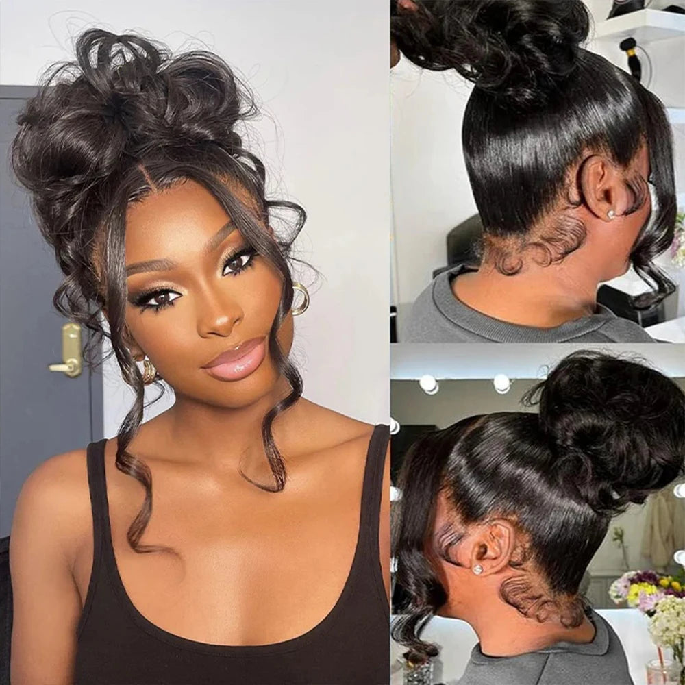 Invisible Strap HD 360 Lace Front Wig Human Hair Drawstring Body Wave 360 Full Lace Wig Glueless Human Hair Wigs PrePlucked