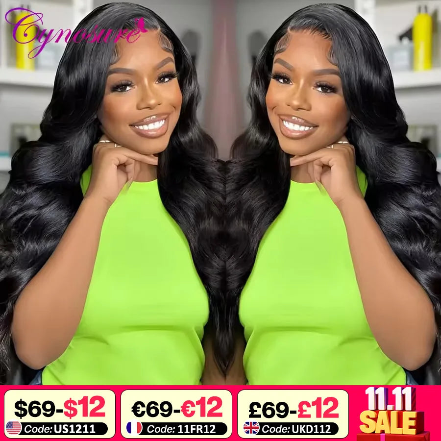 Cynosure 13x6 HD Lace Frontal Wig Preplucked Glueless Wig Human Hair Ready to Wear 13x4 Body Wave Human Hair Wigs for Women