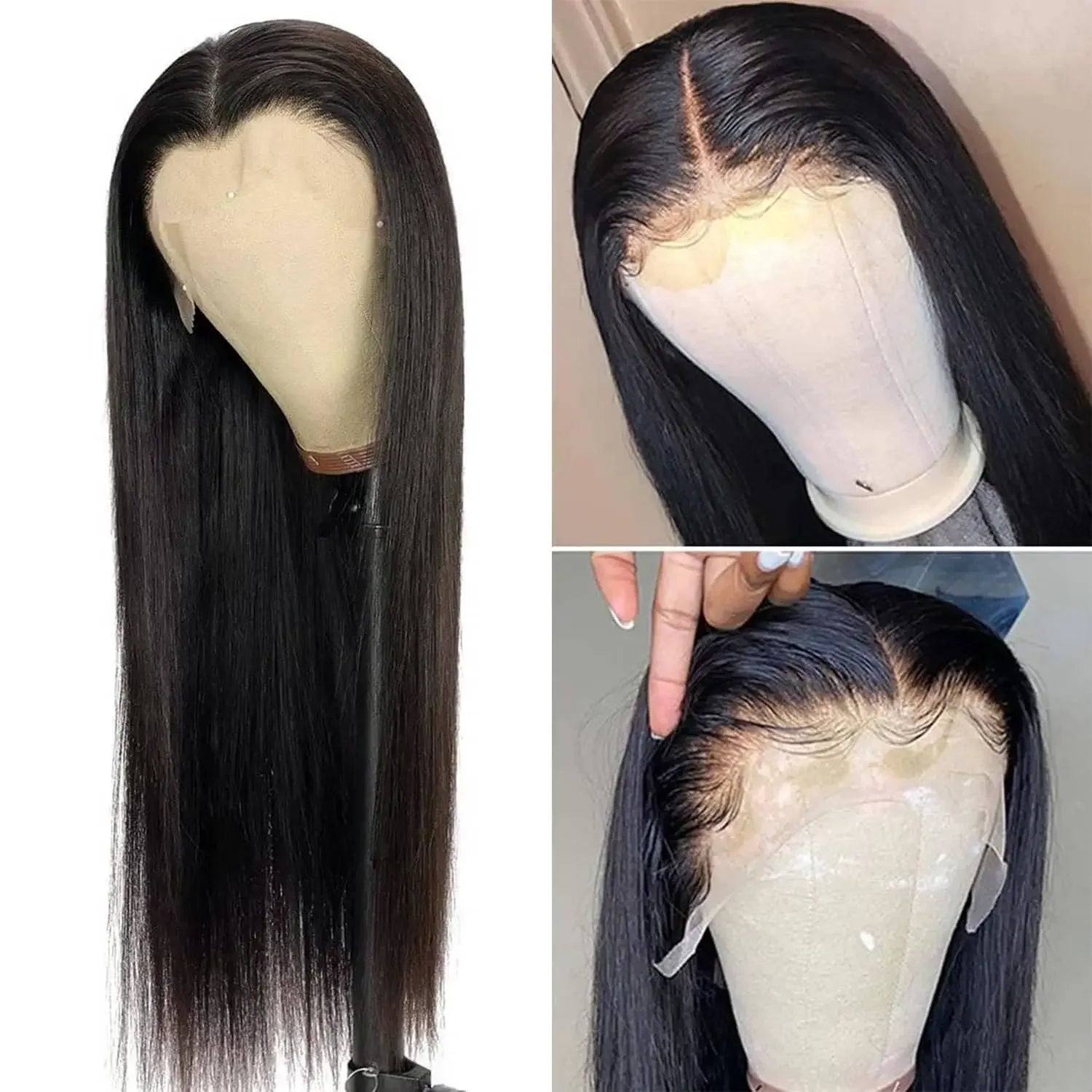 Bone Straight Lace Front Wigs 13x4 Transparent Lace Frontal Wigs Glueless Pre Plucked Lace Wigs Straight Human Hair for Women