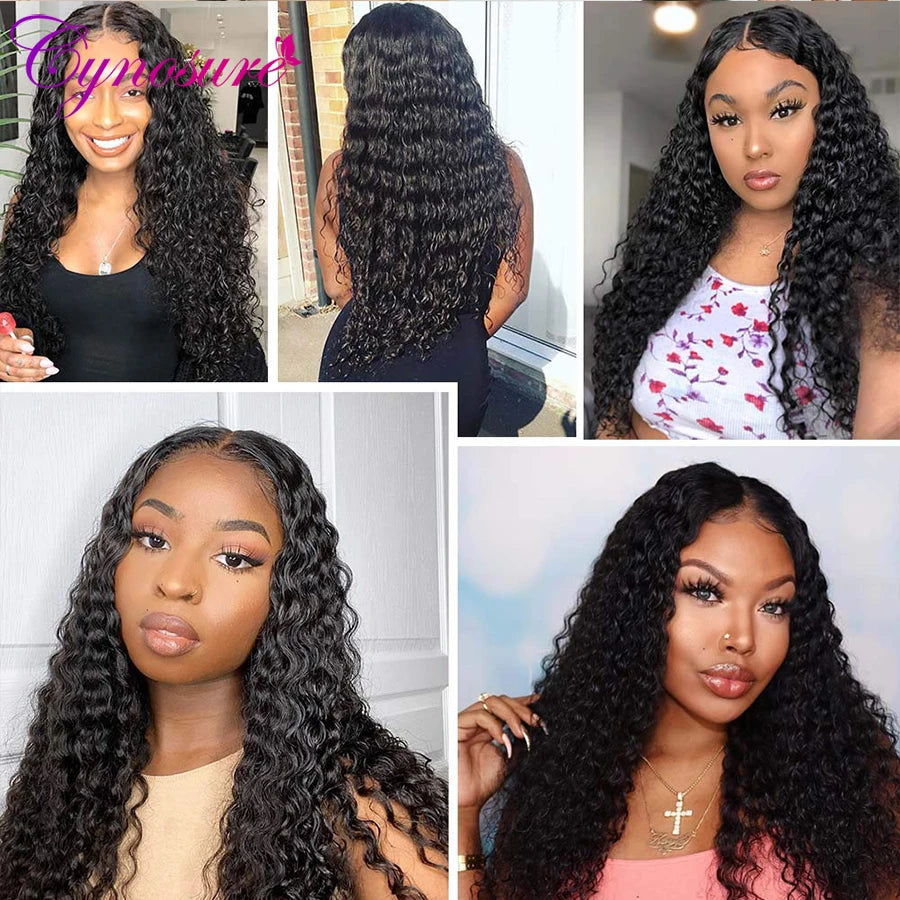 Cynosure Deep Wave Frontal Wig 13x6 HD Lace Frontal Human Hair Wigs For Women Preplucked Deep Curly Lace Front Human Hair Wigs