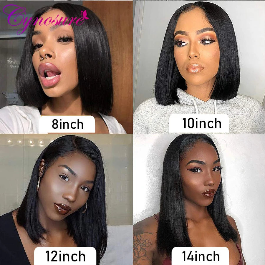 Cynosure Short Bob Wig Lace Front Human Hair Wigs For Women Pre Plucked With Baby Hair 13x4 Straight Lace Frontal Human Hair Wig