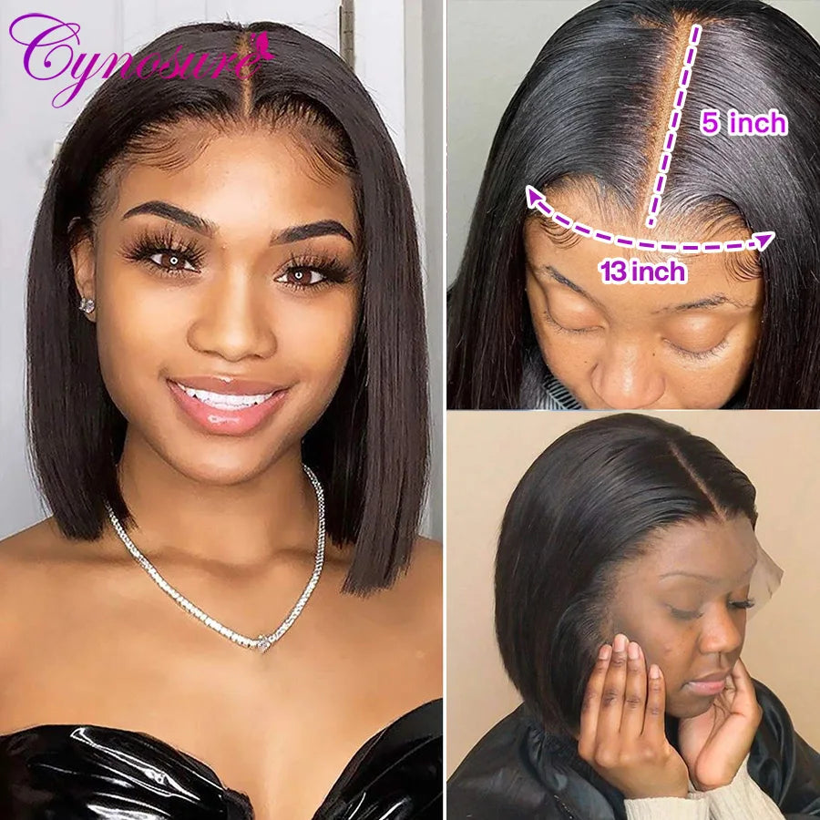 Straight Bob Human Hair Wigs 13X5X1 Lace Closure Bob Wigs Straight Short Bob Wig Cynosure Brazilian Lace Frontal Human Hair Wigs