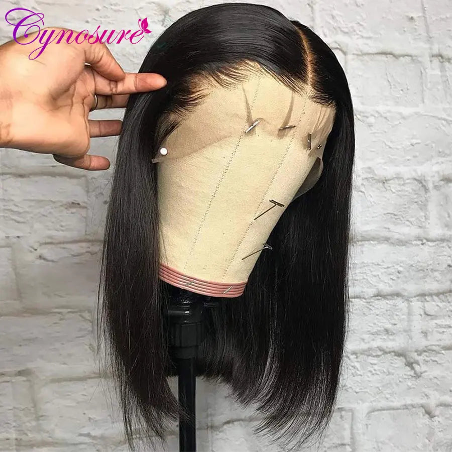 Cynosure Short Bob Wig Lace Front Human Hair Wigs For Women Pre Plucked With Baby Hair 13x4 Straight Lace Frontal Human Hair Wig