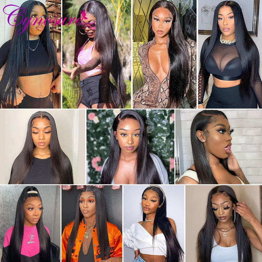 Cynosure 13x4 HD Transparent Lace Front Human Hair Wigs For Women 13x6 Brazilian Straight Pre Plucked Frontal Wig With Baby Hair