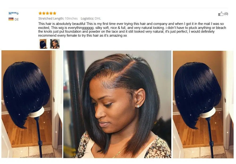 Straight Bob Human Hair Wigs 13X5X1 Lace Closure Bob Wigs Straight Short Bob Wig Cynosure Brazilian Lace Frontal Human Hair Wigs