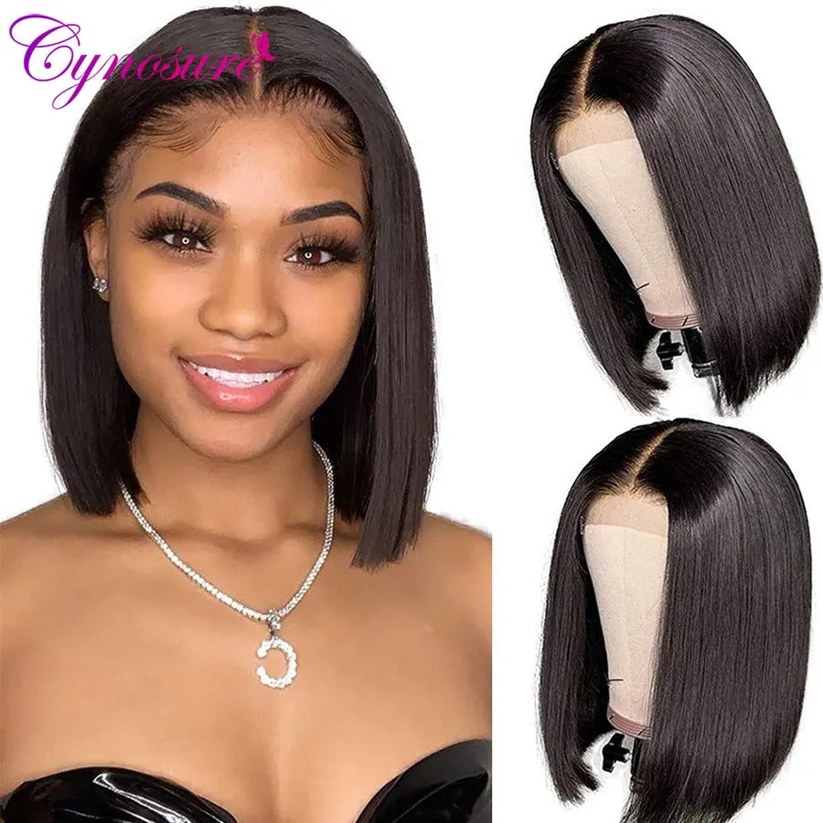 Straight Bob Human Hair Wigs 13X5X1 Lace Closure Bob Wigs Straight Short Bob Wig Cynosure Brazilian Lace Frontal Human Hair Wigs