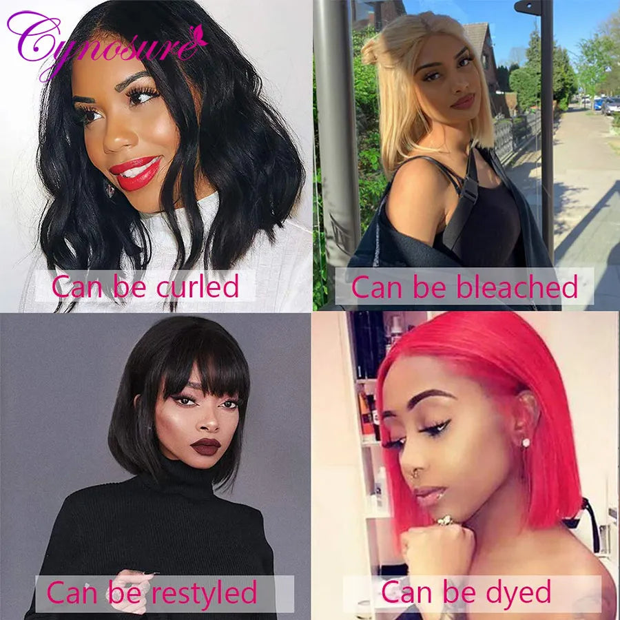 Straight Bob Human Hair Wigs 13X5X1 Lace Closure Bob Wigs Straight Short Bob Wig Cynosure Brazilian Lace Frontal Human Hair Wigs