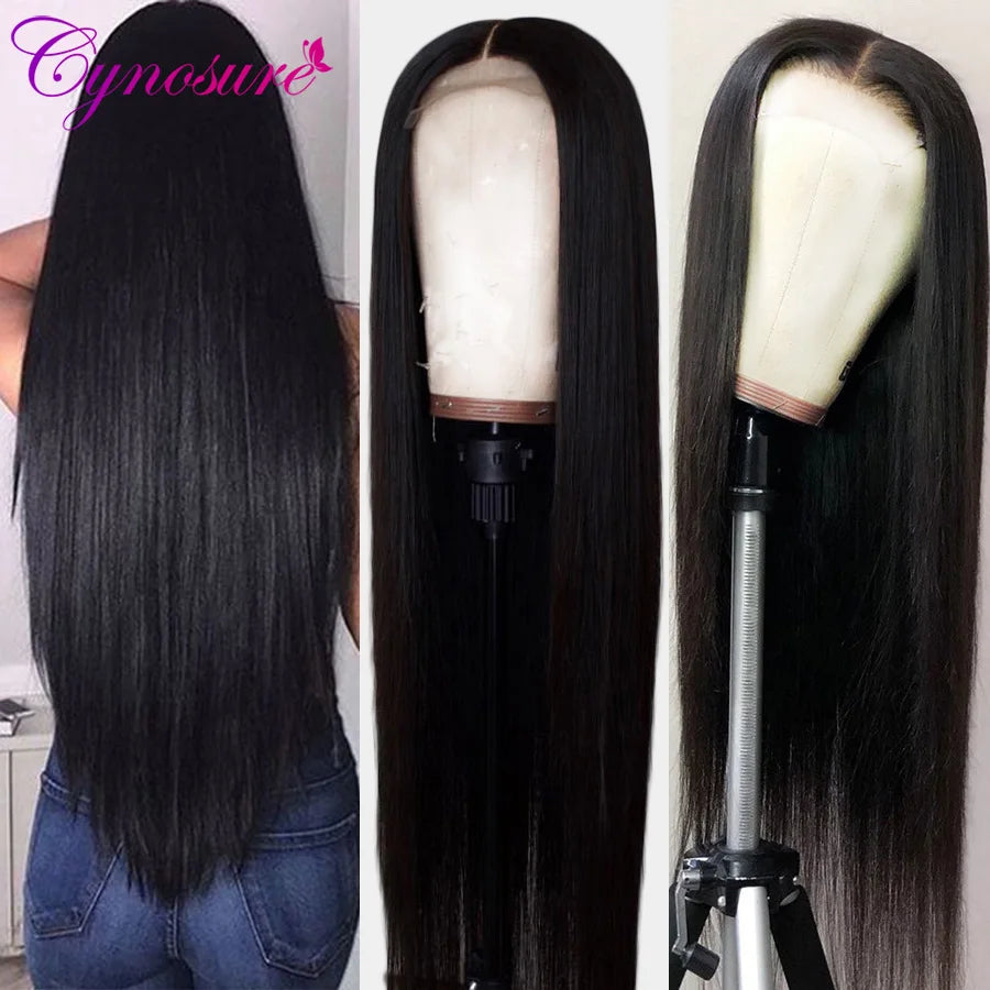 Cynosure 13x4 HD Transparent Lace Front Human Hair Wigs For Women 13x6 Brazilian Straight Pre Plucked Frontal Wig With Baby Hair