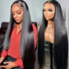 28 Inch Straight Lace Front Wigs for Black Women Brazilian HD Lace Frontal Wig 13X4 Transparent Lace Front Human Hair Wigs