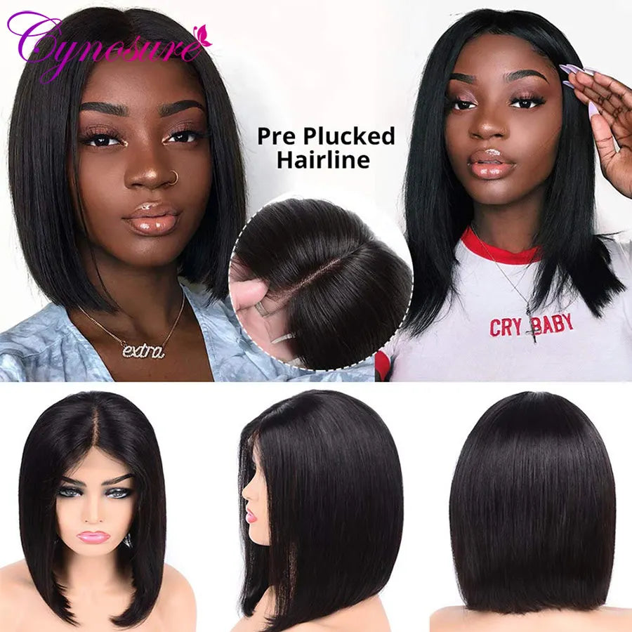 Straight Bob Human Hair Wigs 13X5X1 Lace Closure Bob Wigs Straight Short Bob Wig Cynosure Brazilian Lace Frontal Human Hair Wigs