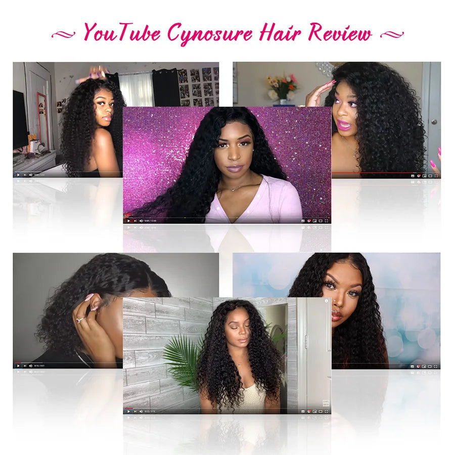 Cynosure 13x4 Curly Lace Front Human Hair Wigs For Black Women Pre Plucked Malaysian Kinky Curly 4x4 Lace Closure Wig Remy Hair