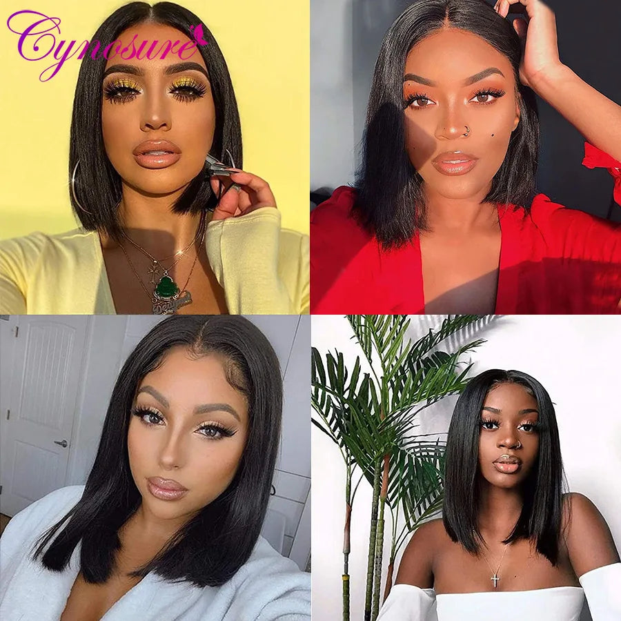 Straight Bob Human Hair Wigs 13X5X1 Lace Closure Bob Wigs Straight Short Bob Wig Cynosure Brazilian Lace Frontal Human Hair Wigs