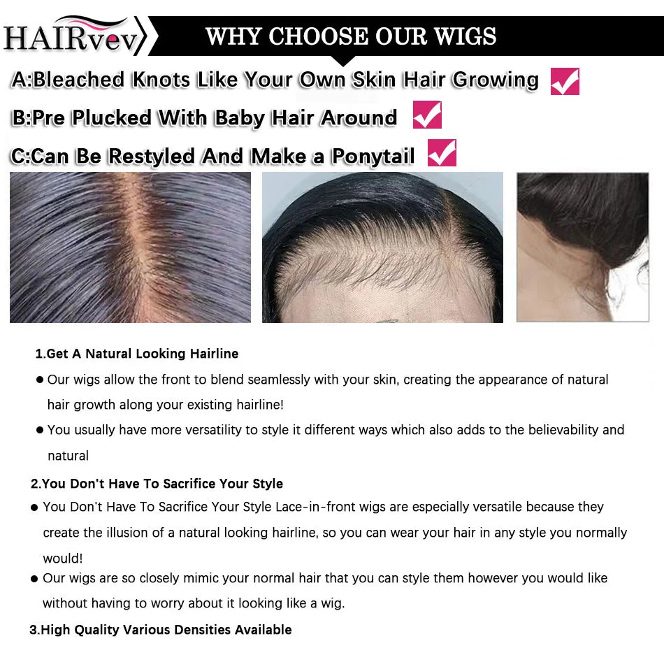 Bone Straight Lace Front Wig 100% Human Hair Wigs For Women Peruvian Human Hair Remy Transparent HD Lace Frontal Wig Pre Plucked