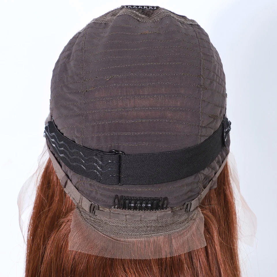 Lekker Clearance Brown Long Straight Lace Frontal Human Hair Wigs For Women Brazilian Remy Hair Pre Plucked Free Part 30" Wigs