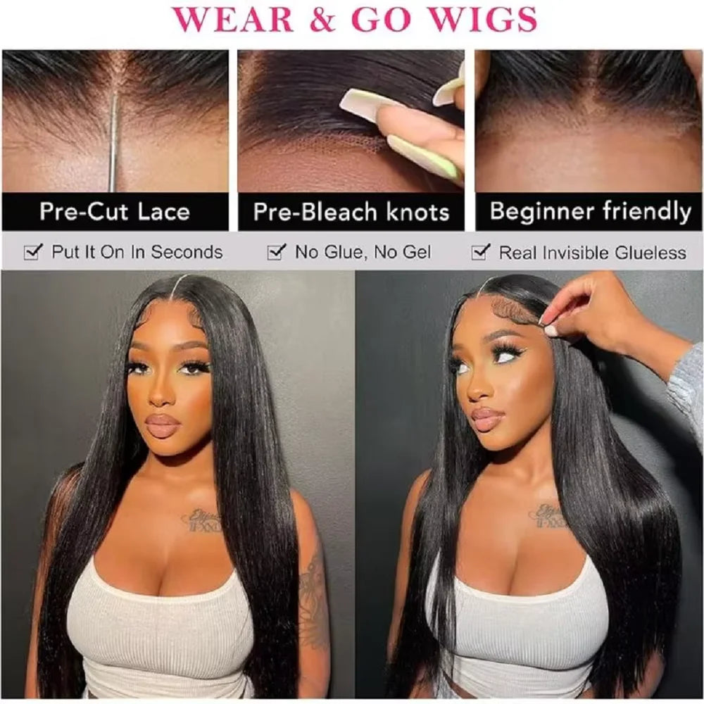 13x6 Straight Lace Frontal Wig Pre Plucked 13x4 Transparent Lace Front Wig Brazilian Human Hair Wigs For Women 4x4 Glueless Wig