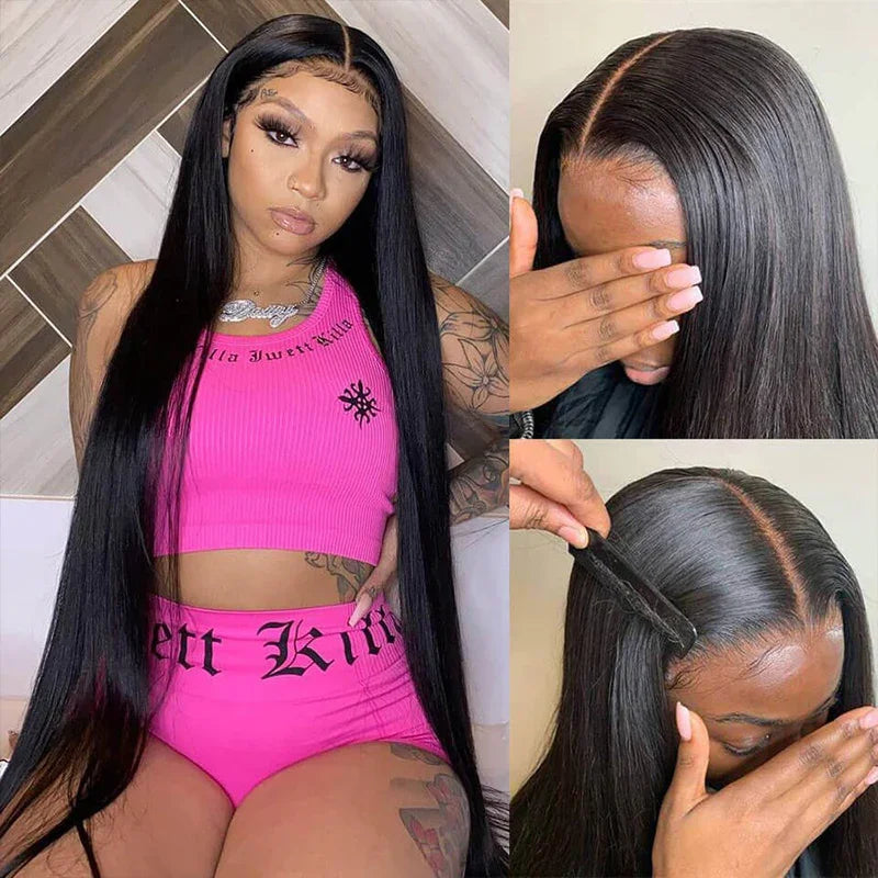 Straight Lace Front Wigs Human Hair 13x4 Hd Transparent Lace Front Human Hair Wigs for Black Women Brazilian Remy Hair 30 Inch