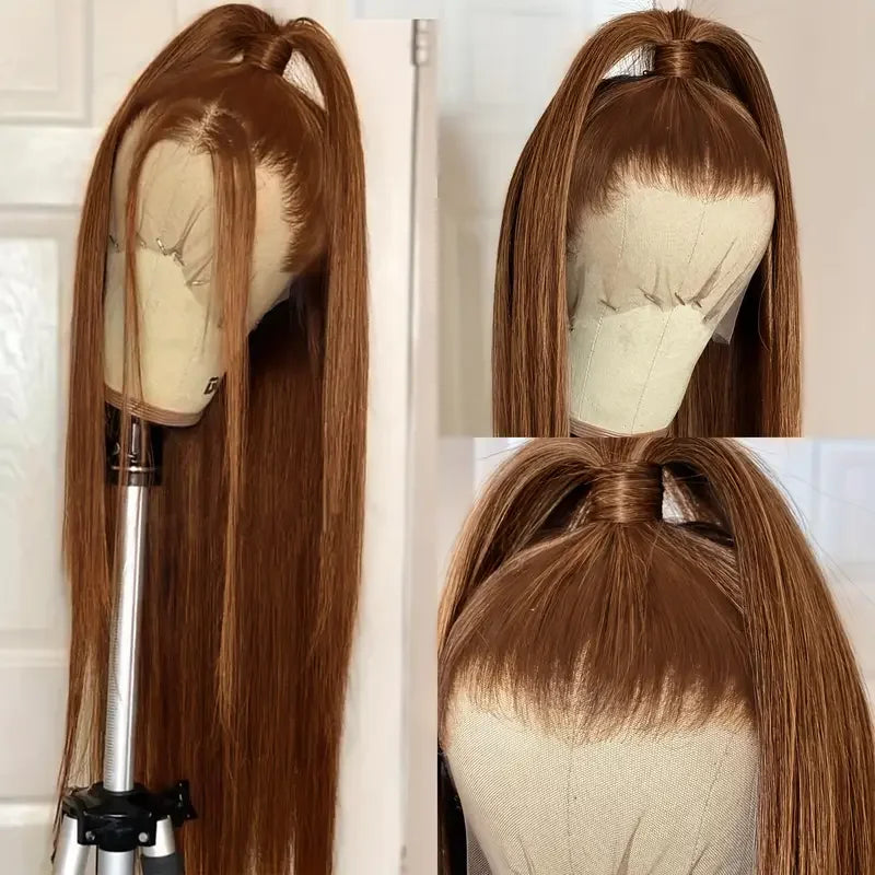 Brown Wig 100% Human Hair Wigs Straight Colored Lace Front Wig Pre Plucked 13x4 13x6 Transparent Lace Frontal Wig for Women