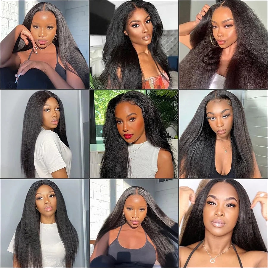 Glueless Wig Human Hair Kinky Straight Human Hair Wigs Lace Front Wig Human Hair Lace Frontal Wig Hd Lace 13x6 Human Hair Sale