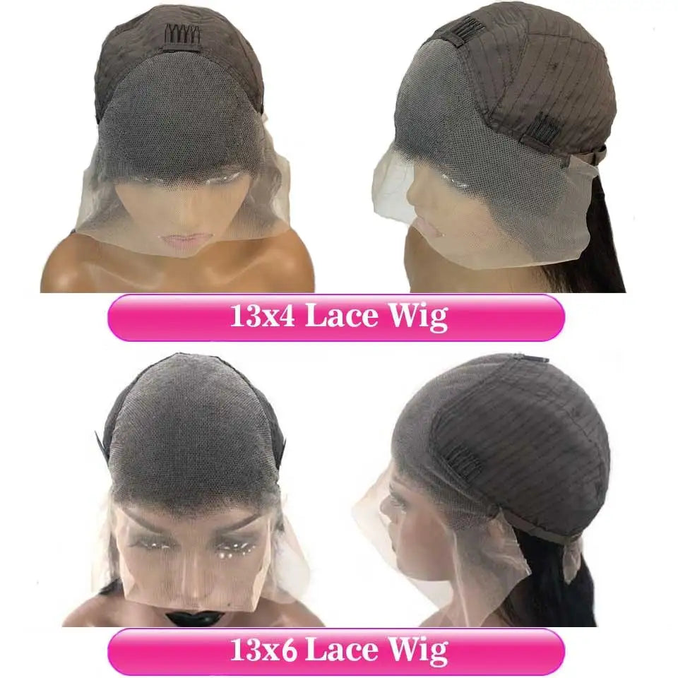 13x4 Reddish Brown Deep Wave Frontal Wig 13x6 HD Lace Front Human Hair Wigs For Women Deep Curly Human Hair Wig 4x4 Closure Wig