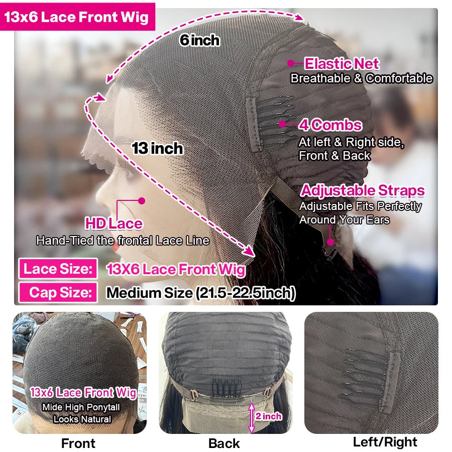 Cynosure 13x6 HD Lace Frontal Wig Preplucked Glueless Wig Human Hair Ready to Wear 13x4 Body Wave Human Hair Wigs for Women