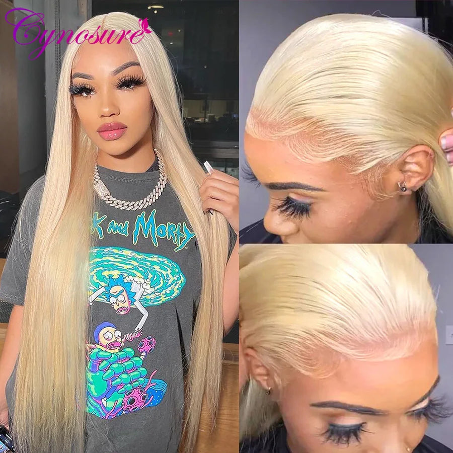 Cynosure 613 HD Lace Frontal Wig For Women 13X6 Honey Blonde Straight Lace Front Human Hair Wigs Pre Plucked With Baby Hair