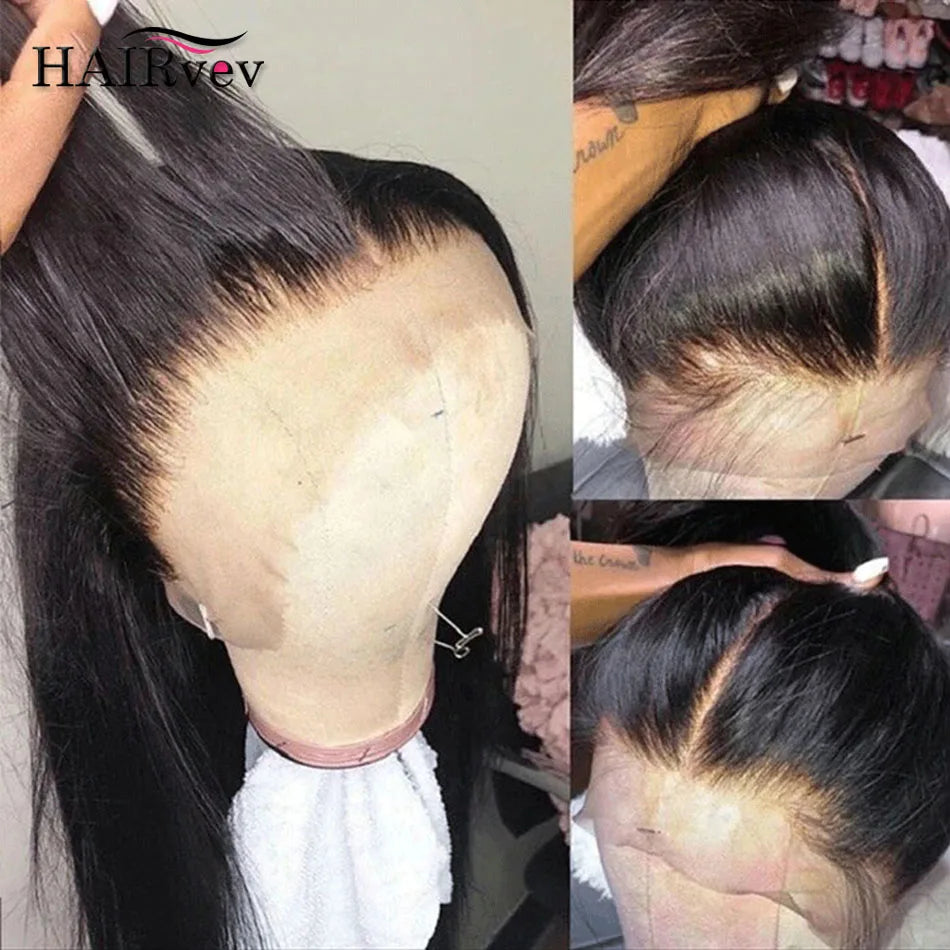 Bone Straight Lace Front Wig 100% Human Hair Wigs For Women Peruvian Human Hair Remy Transparent HD Lace Frontal Wig Pre Plucked