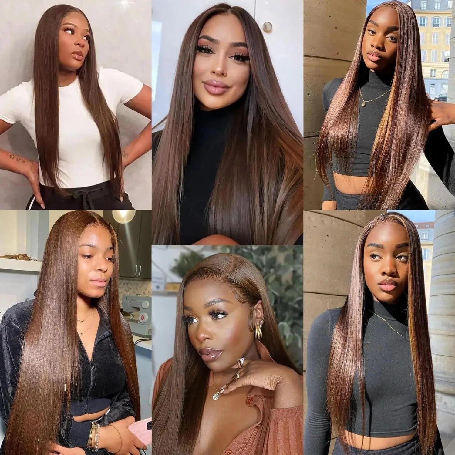 HD 13x6 13x4 Lace Frontal Wigs 100% Raw Vietnamese Chocolate Brown Straight Virgin Hair Pre Plucked Lace Front Human Hair Wigs