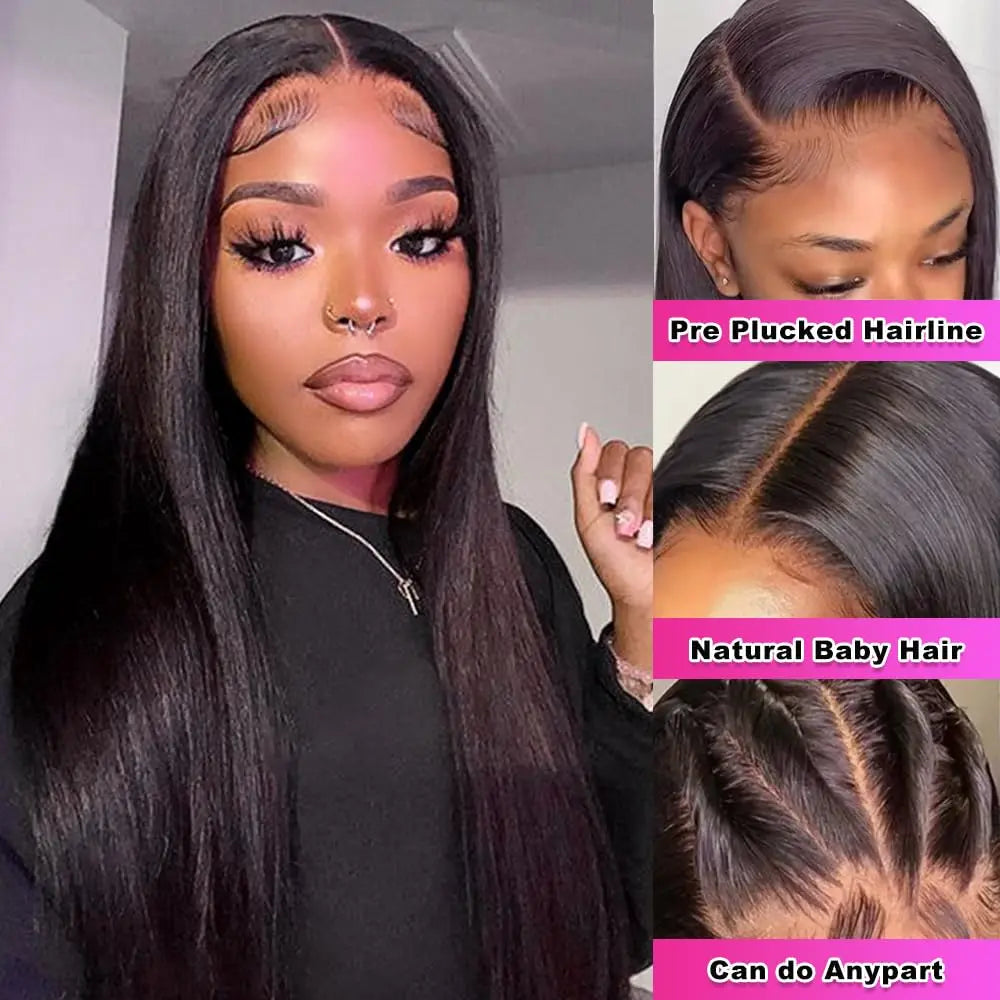 Straight Lace Front Wigs Human Hair 13x4 Hd Transparent Lace Front Human Hair Wigs for Black Women Brazilian Remy Hair 30 Inch