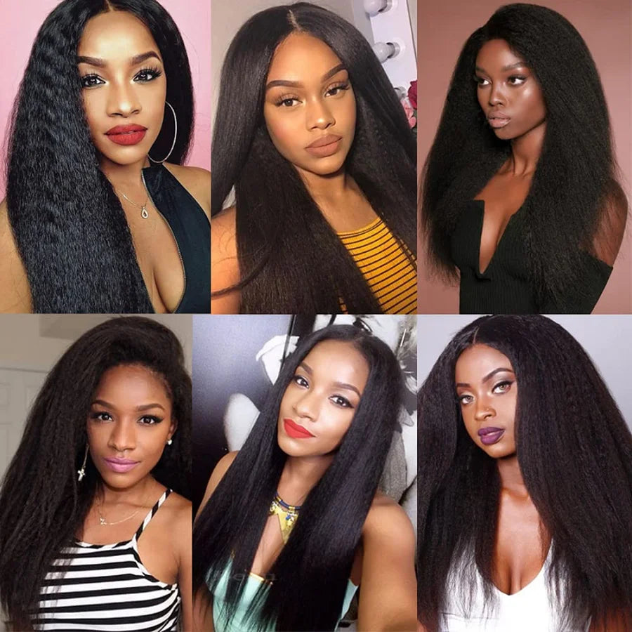 Glueless Wig Human Hair Kinky Straight Human Hair Wigs Lace Front Wig Human Hair Lace Frontal Wig Hd Lace 13x6 Human Hair Sale