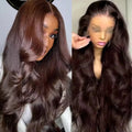 Chocolate Brown 13x4 Lace Front Wig Brazilian Pre Plucked 13x5 HD Lace Frontal Wigs Dark Brown Body Wave Human Hair Closure Wigs