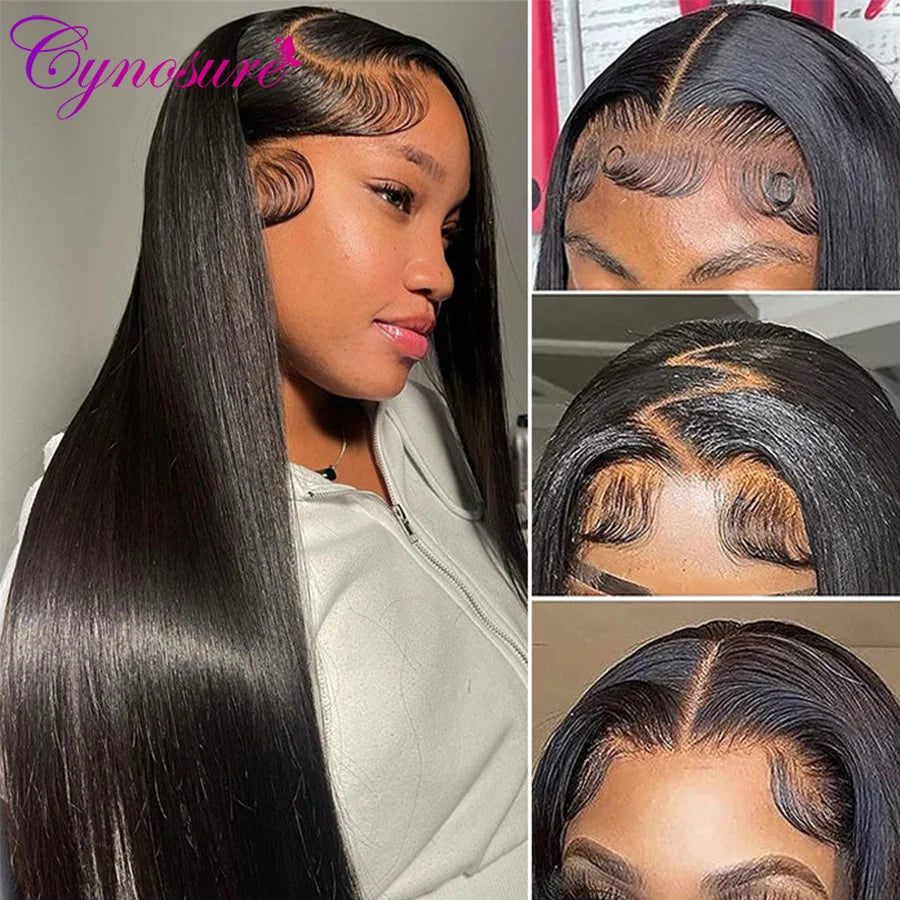 Cynosure 13x4 HD Lace Frontal Wig Pre Cut Glueless Wig Human Hair Ready to Wear Brazilian Straight Lace Front Human Hair Wigs