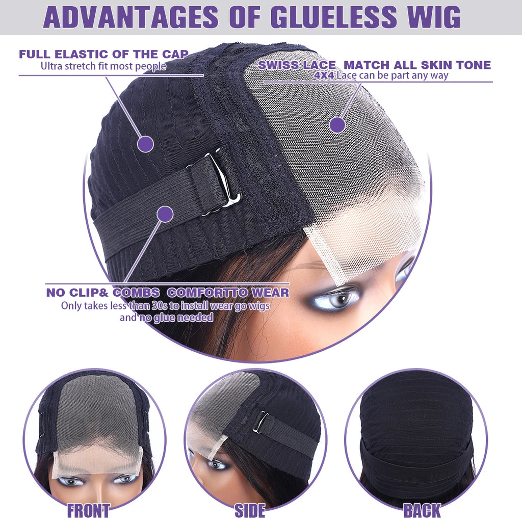 Glueless Wig Human Hair Kinky Straight Human Hair Wigs Lace Front Wig Human Hair Lace Frontal Wig Hd Lace 13x6 Human Hair Sale