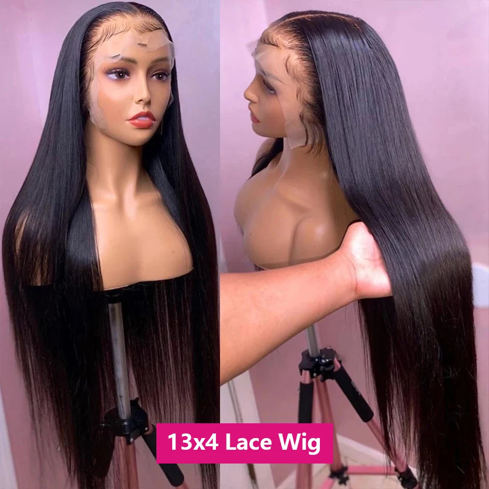 Bone Straight Lace Front Wig 100% Human Hair Wigs For Women Peruvian Human Hair Remy Transparent HD Lace Frontal Wig Pre Plucked