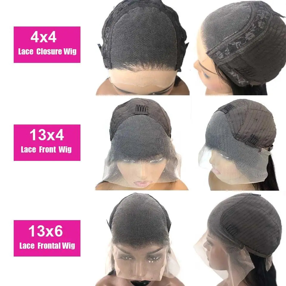 13x4 Reddish Brown Deep Wave Frontal Wig 13x6 HD Lace Front Human Hair Wigs For Women Deep Curly Human Hair Wig 4x4 Closure Wig